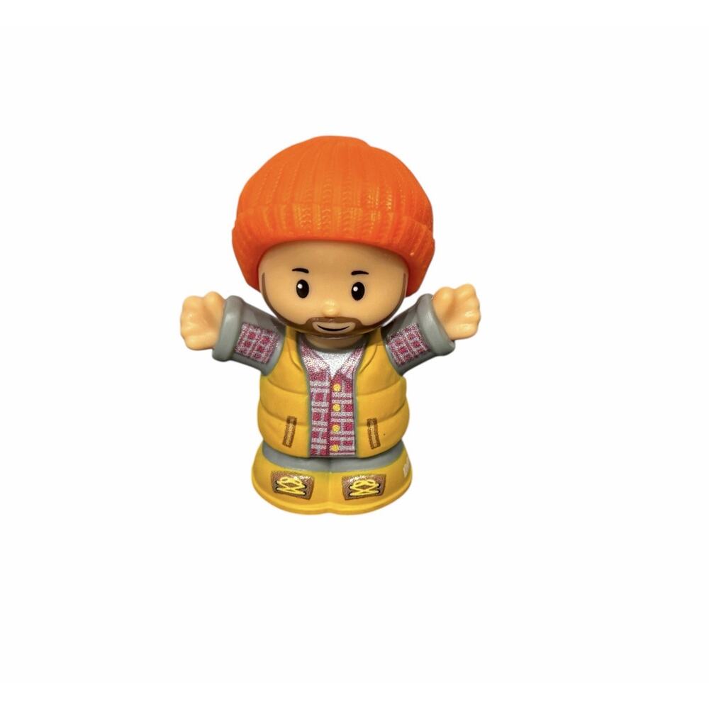 Fisher Price Little People DAD MAN BEARD Father Orange Hat Camper 2023